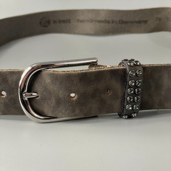 B. Belt Made In Germany Black/Green Spots Leather Belt, Size 95 main image 12